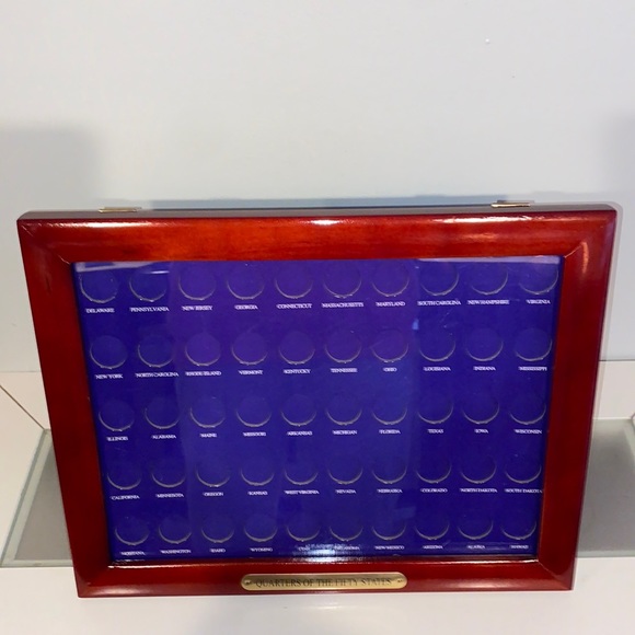 Vintage State Quarter Display Case Wooden/Plastic Picture Frame - Picture 2 of 6
